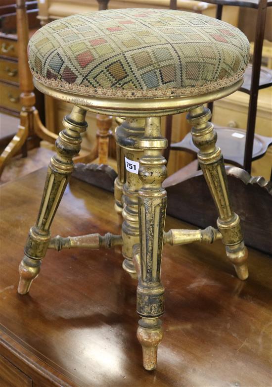 Gilded piano stool